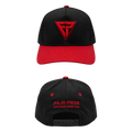 Hat. FP Logo Red. Black. Red.