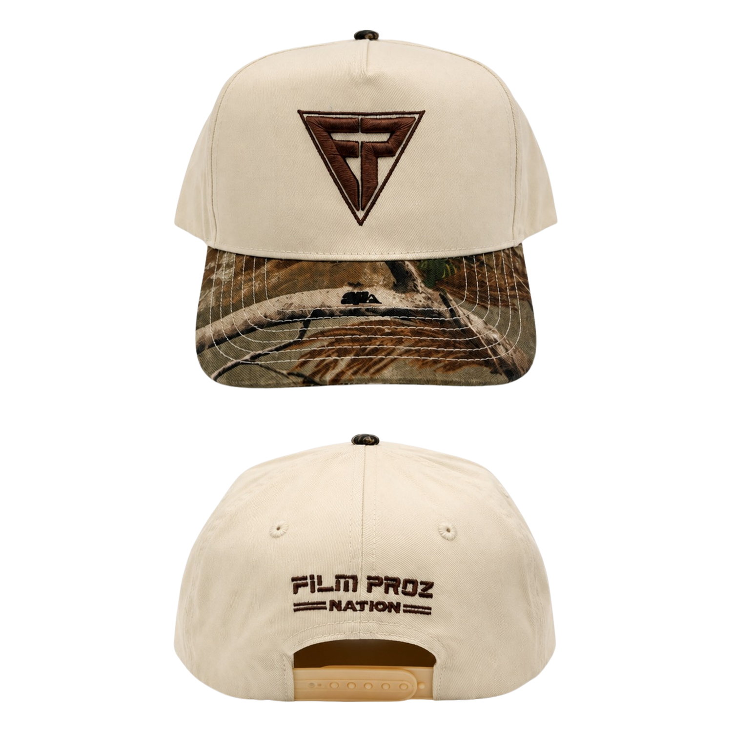 Hat. FP Logo Brown. Cream. Camo.