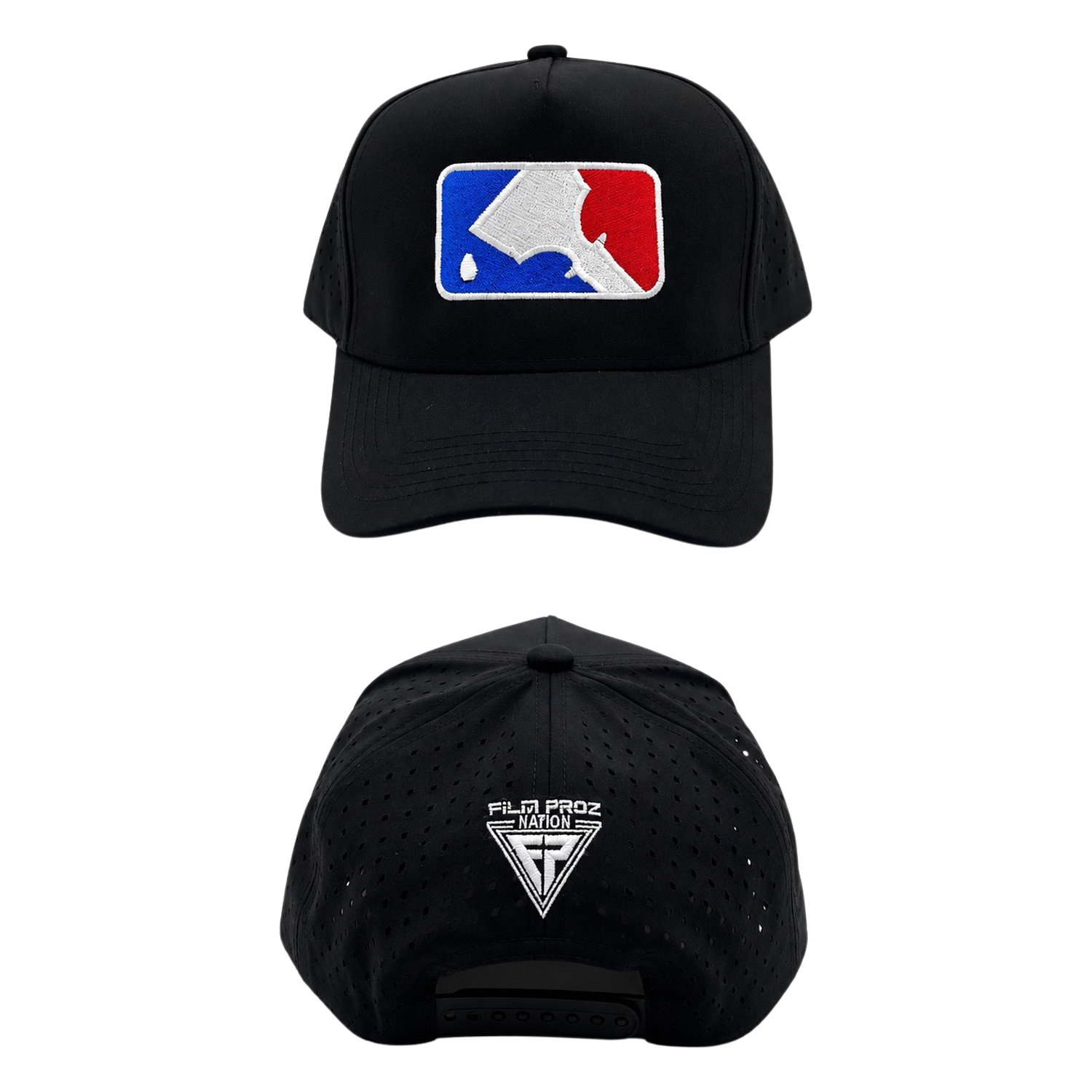 Hat. MLT Logo Blue White Red. Black. Black.