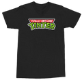 A black short-sleeve crewneck t-shirt featuring a 'Totally Awesome Tintner' graphic on the chest. The graphic has 'TOTALLY AWESOME' in white text inside a red banner, above 'TINTNER' in a green, brush-stroke style font with a white outline.