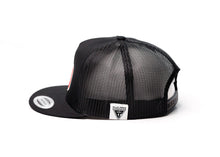 Load image into Gallery viewer, Flat Bill | MLT Squeegee Logo | Black Bill &amp; Crown w/ Black Mesh
