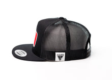 Load image into Gallery viewer, Flat Bill | Special Edition - MLT Mexico Logo w/ Side Stitch | Black Bill &amp; Crow w/ Black Mesh
