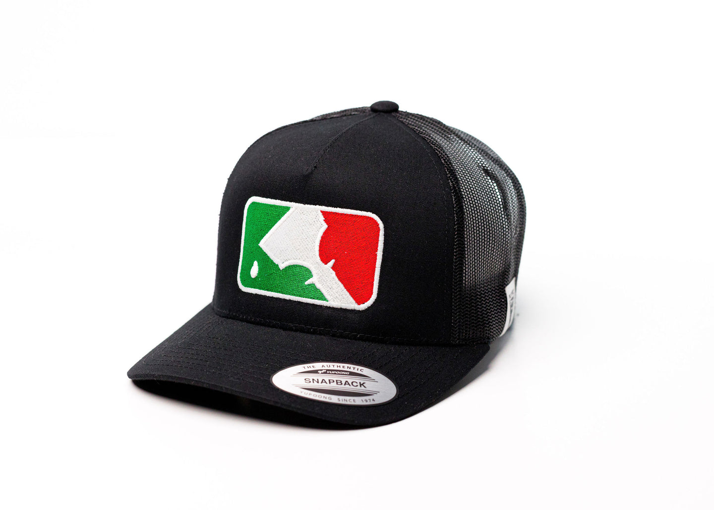 Curved Bill | Special Edition - MLT Mexico Logo w/ Side Stitch | Black Bill & Crown w/ Black Mesh