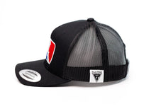 Load image into Gallery viewer, Curved Bill | MLT Squeegee Logo | Black Bill &amp; Crown w/ Black Mesh
