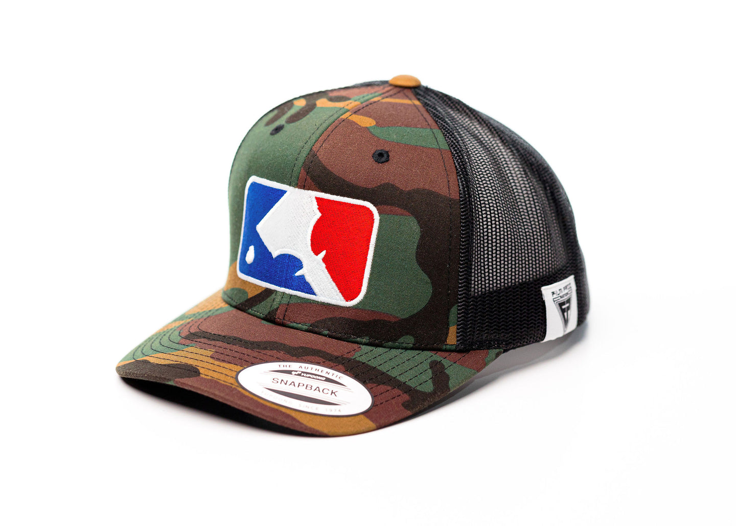 Curved Bill | MLT Squeegee Logo | Green Camo Bill & Crown w/ Black Mesh