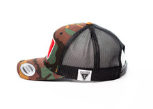 Load image into Gallery viewer, Curved Bill | MLT Squeegee Logo | Green Camo Bill &amp; Crown w/ Black Mesh
