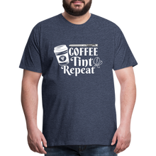 Load image into Gallery viewer, COFFEE TINT REPEAT T-SHIRT - heather blue
